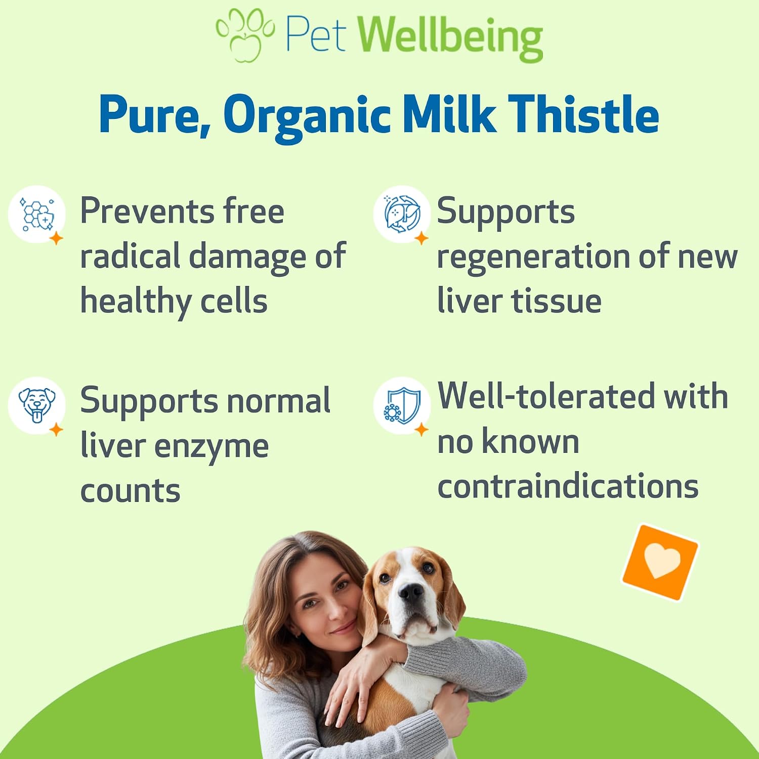 Pet Wellbeing Milk Thistle para Perros - Cardo Mariano Orgánico, Apoya la Función Hepática y la Desintoxicación - Certificado NASC - 118 ml