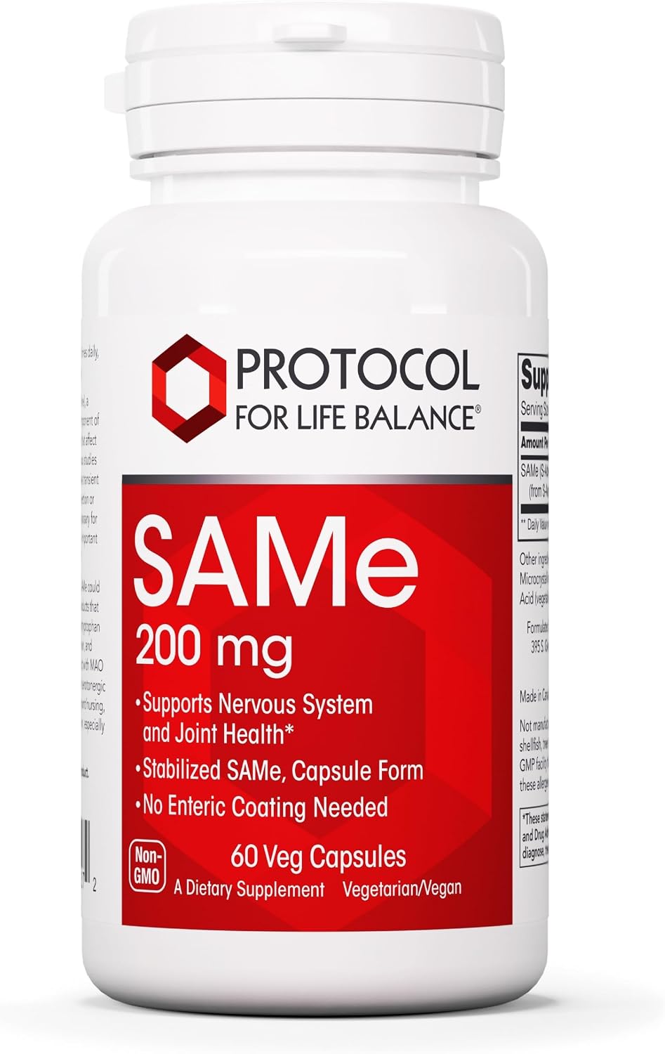 PROTOCOL FOR LIFE BALANCE SAM-e 200mg - 60 Cápsulas Veganas