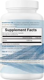 Glicina 2000mg, 240 Cápsulas Vegetales - Doble Concentración - Micro Ingredients