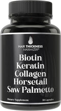 Biotina 5000mcg con Keratina, Colágeno, Cola de Caballo y Saw Palmetto – 5 en 1 para el Cabello