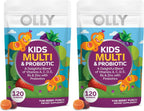 OLLY Kids Multivitamin & Probiotic Gummy - Gomitas multivitamínicas con probióticos, Sabor Berry, 120 unidades
