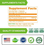 Lovita Propóleo Cápsulas | 800 mg, Concentración 5:1 | Extracto Natural de Propóleo de Abeja | 90 Cápsulas Vegetales (3 Meses)