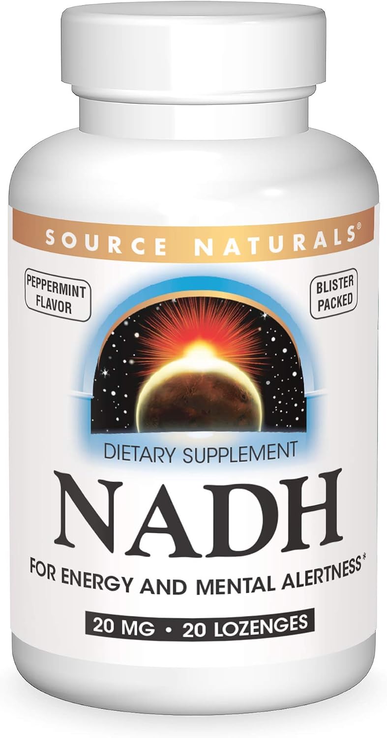 Source Naturals NADH 20 mg, Energy and Mental Alertness - 20 Tablets