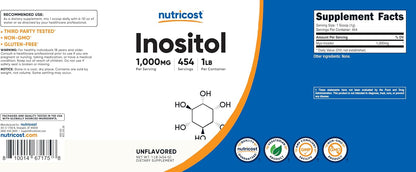 Nutricost Inositol Powder 1LB (454 Gramos) - Sin Gluten, No-GMO – Image 6