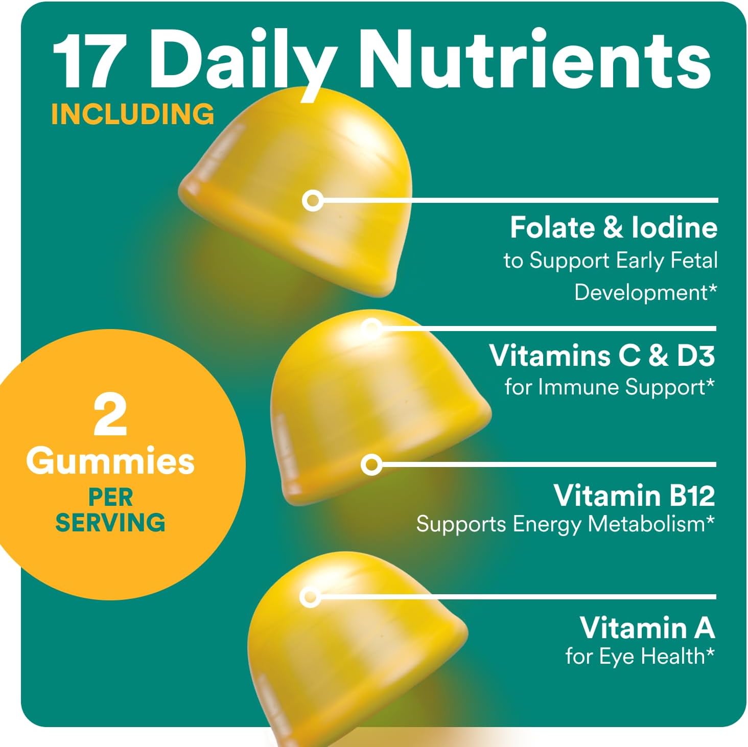 SmartyPants Prenatal Multi – Gominolas Multivitamínicas para Embarazo y Lactancia (60 unidades)