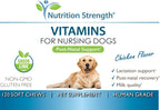 Nutrition Strength Vitaminas para Perras Lactantes con Calcio, Fósforo, Magnesio y Zinc, 120 Chewables Blandos