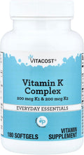 Vitacost Vitamin K1 and K2 Complex, 180 Softgels