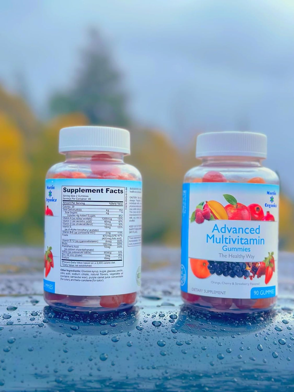 Martin Organics Multivitamin Gummies para Mujeres y Hombres, Sin Gluten, con Hierro, Magnesio, Zinc y Biotina, 90 Gominolas