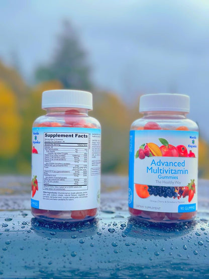 Martin Organics Multivitamin Gummies para Mujeres y Hombres, Sin Gluten, con Hierro, Magnesio, Zinc y Biotina, 90 Gominolas