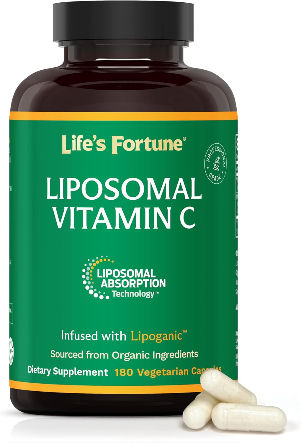 Life's Fortune Vitamina C Liposomal 2100 mg, 180 Cápsulas - Absorción Rápida, Alta Biodisponibilidad