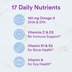 SmartyPants Men's & Women's Fiber & Multivitamin Supplement: Multivitamin Gummies with Vitamin D3, C, B12, B6, A, K & Zinc, Omega 3 (EPA/DHA), Biotin, 180 Count (30 Day Supply)