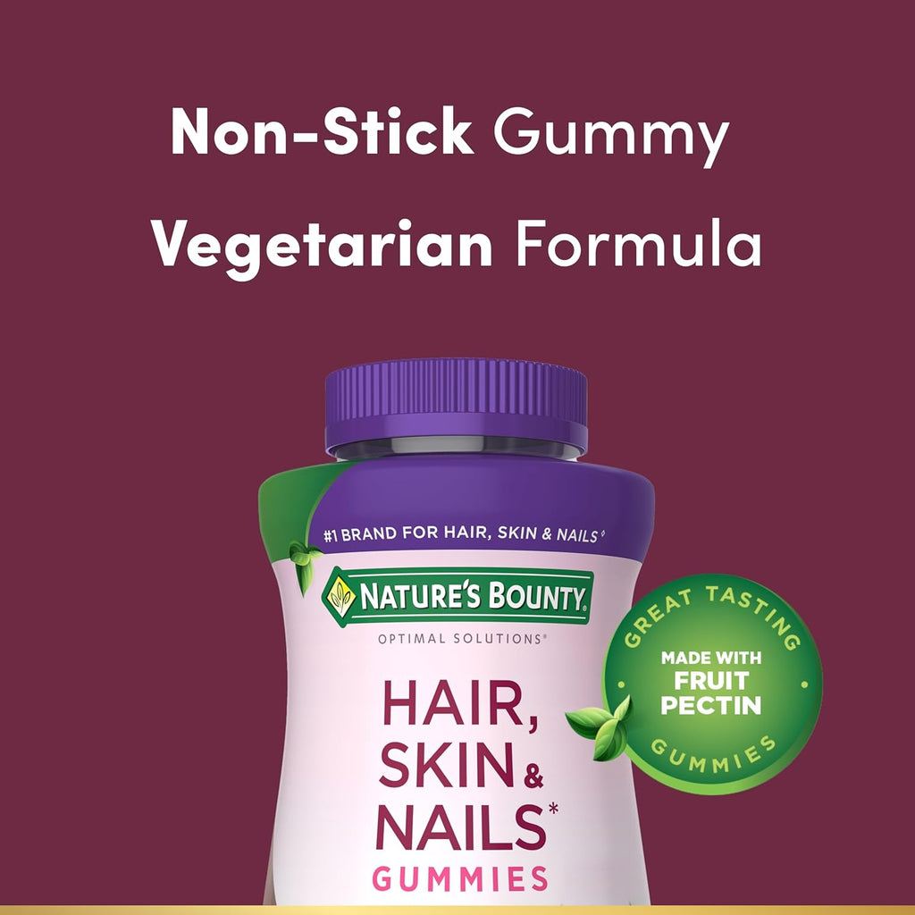 Nature's Bounty Gominolas Advanced Hair, Skin and Nails con Biotina 6000 mcg, 200 uds