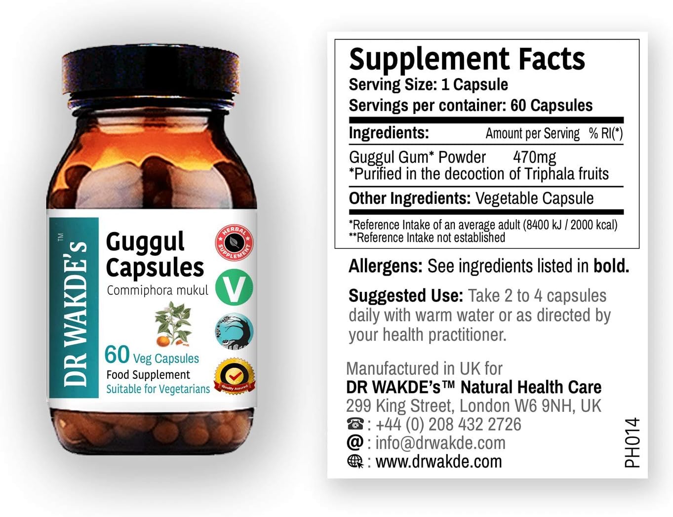 DR WAKDE'S Cápsulas de Guggul (Mirra de Mukul) - 60 Cápsulas Veganas