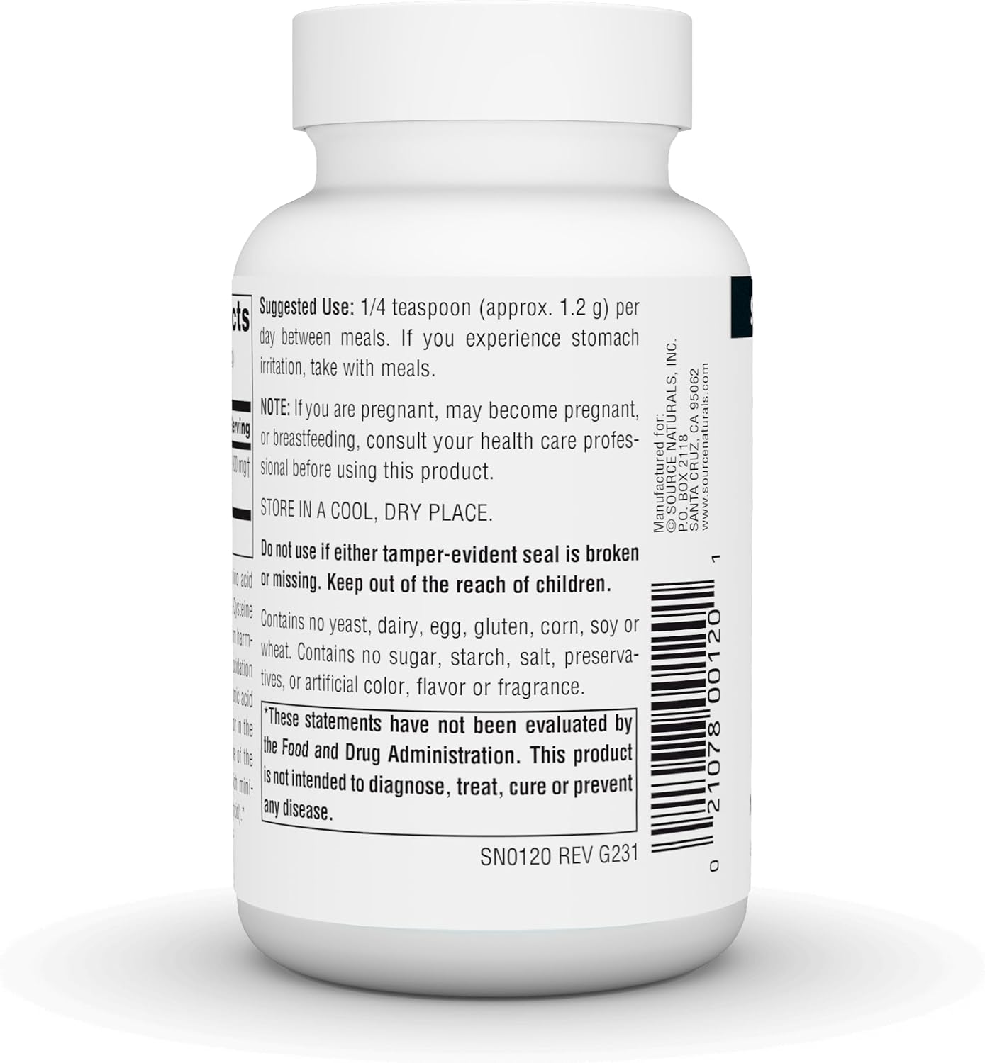 Source Naturals L-Cisteína en Polvo – Aminoácido – 100 g