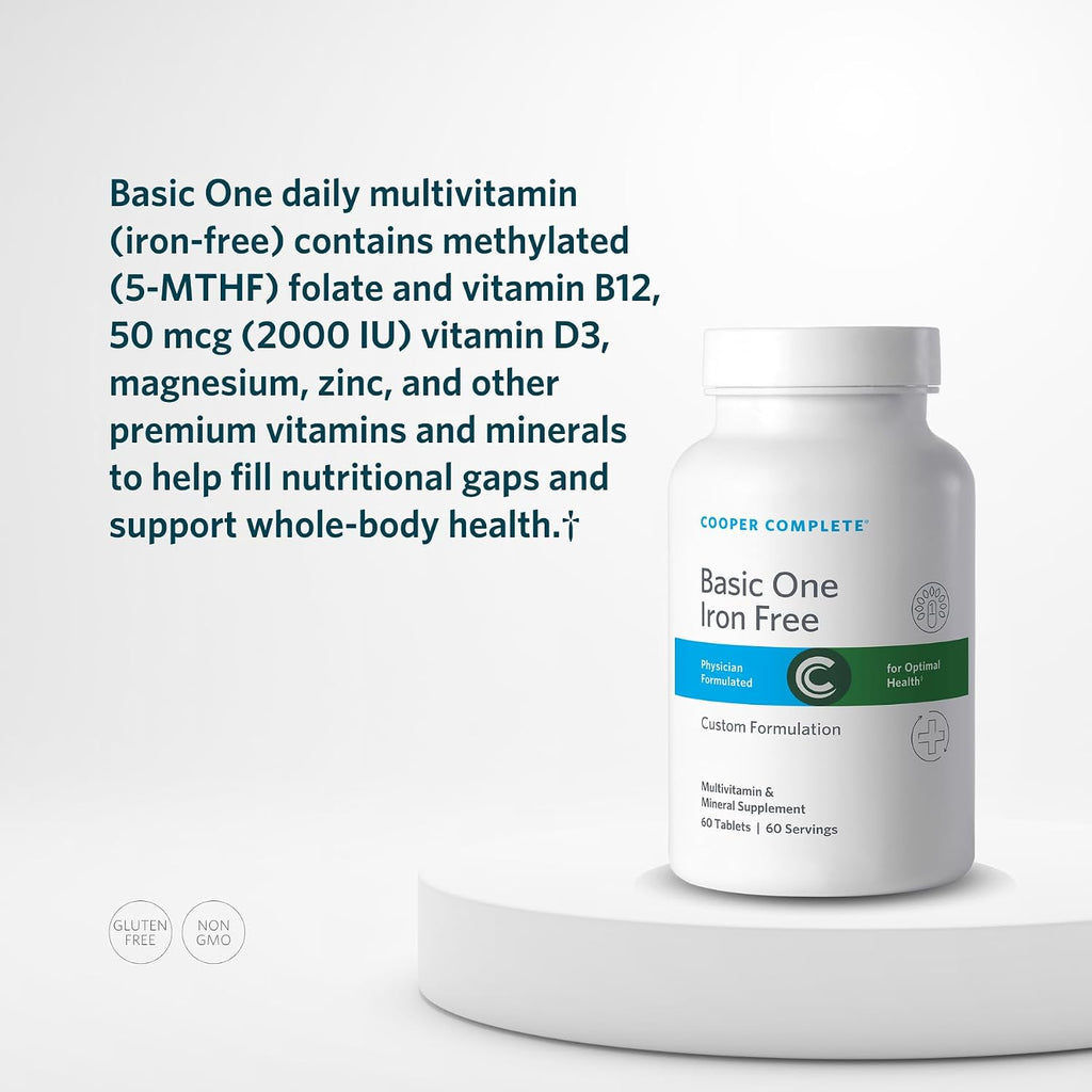 Cooper Complete Basic One Multivitamin Iron Free + Omega-3, 60 Day Supply