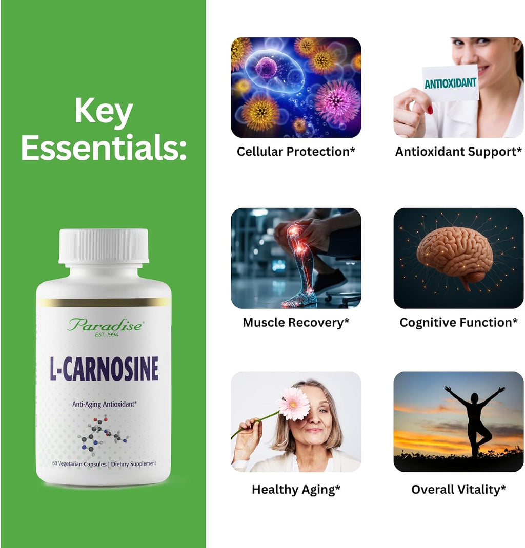 L-Carnosine de Paradise Herbs, 60 Cápsulas Vegetales