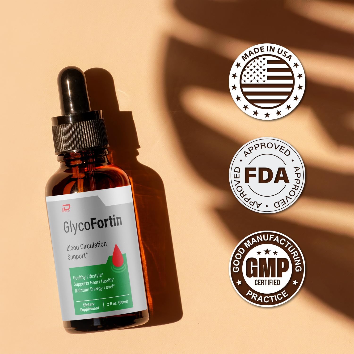 Indelo Glyco Fortin Drops Healthy Formula - Gotas de suplemento dietético - Fórmula extra fuerte (5 envases)
