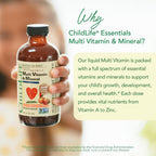 CHILDLIFE ESSENTIALS Multivitamínico y Mineral Líquido para Niños - Sabor Naranja y Mango, 237 ml (Pack de 2)