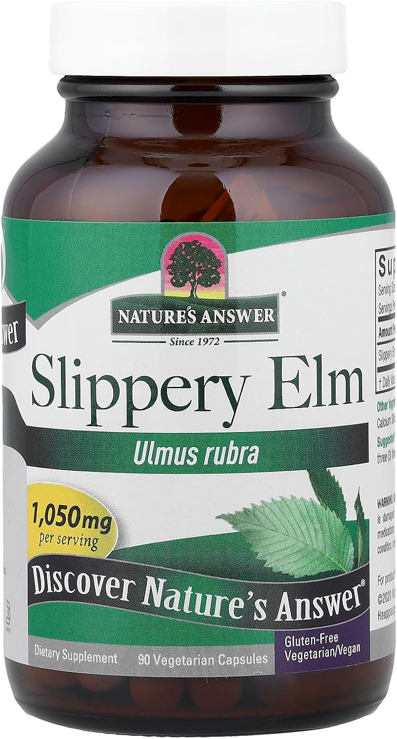 Nature's Answer Slippery Elm - Concentrated Herbal Supplement - 90 Capsules