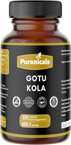 Gotu Kola Premium 320 Cápsulas No OGM y Sin Gluten | Suplemento Herbario | 600 mg Por Ración | Hecho con Polvo de Gotu Kola 100% Puro