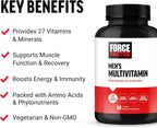 Force Factor Men’s Multivitamins, Multivitamin for Men Plus Amino Acids Supplement with 27 Vitamins and Minerals, and Phytonutrients to Support Energy, and Immunity, 60 Tablets