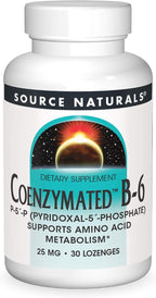 Source Naturals Coenzymated B-6 25mg – Vitamina B6 Activa (Piridoxal-5-Fosfato) – 30 Comprimidos Sublinguales