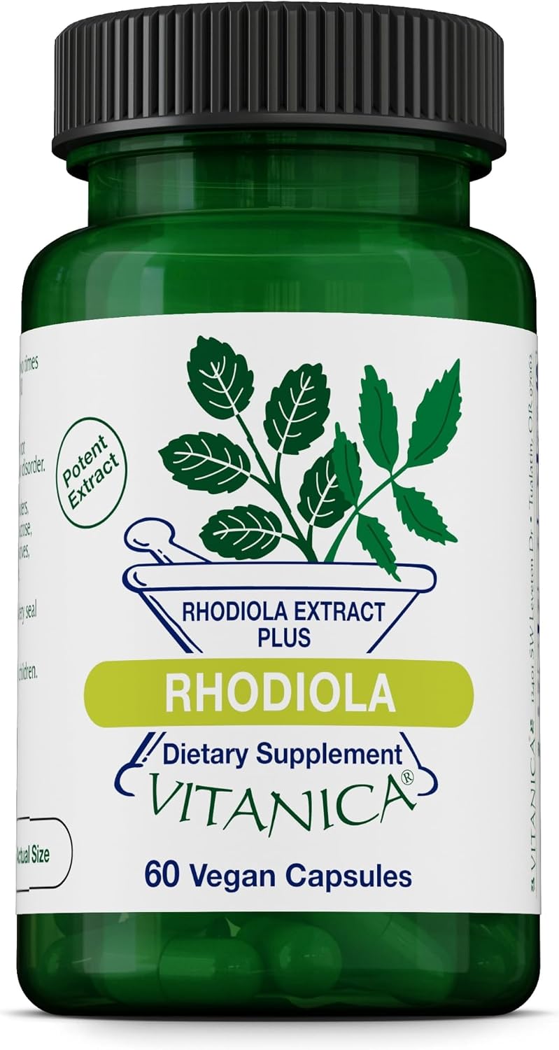 Vitanica Extracto de Raíz de Rhodiola Rosea 200mg - 60 Cápsulas Veganas
