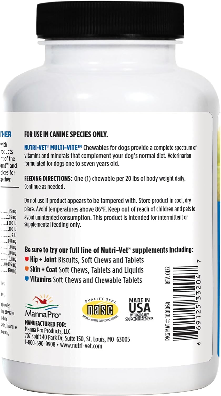 Nutri-Vet Multi-Vite Masticables Multivitamínicos para Perros Adultos