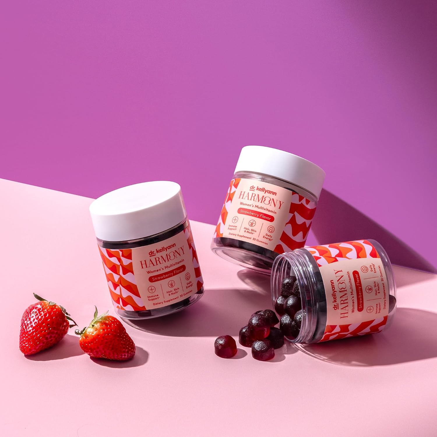 Dr. Kellyann Multivitamínico en Gominolas - Completo con Nutrientes Esenciales, Sabor Fresa, 30 Gominolas