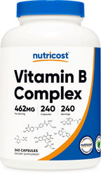 Nutricost Complejo Vitamínico B 462mg, 240 Cápsulas - con Vitamina C - Complejo Energético