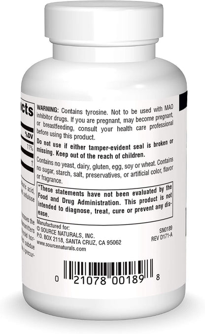 Source Naturals L-Tirosina 500 mg - 50 Comprimidos – Image 2