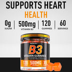 Premium Select Nutrition – Vitamina B3 Gominolas de Niacinamida 500mg – Sin Rubor – con Vitaminas A y E – 120 Gominolas Veganas – Sin OGM, Sin Azúcar, Sin Gluten – Suministro para 2 Meses