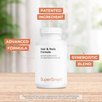 Supersmart - Hair & Nails Formula - Queratina Solubilizada con Biotina, Bambú y MSM - 120 Cápsulas Vegetales