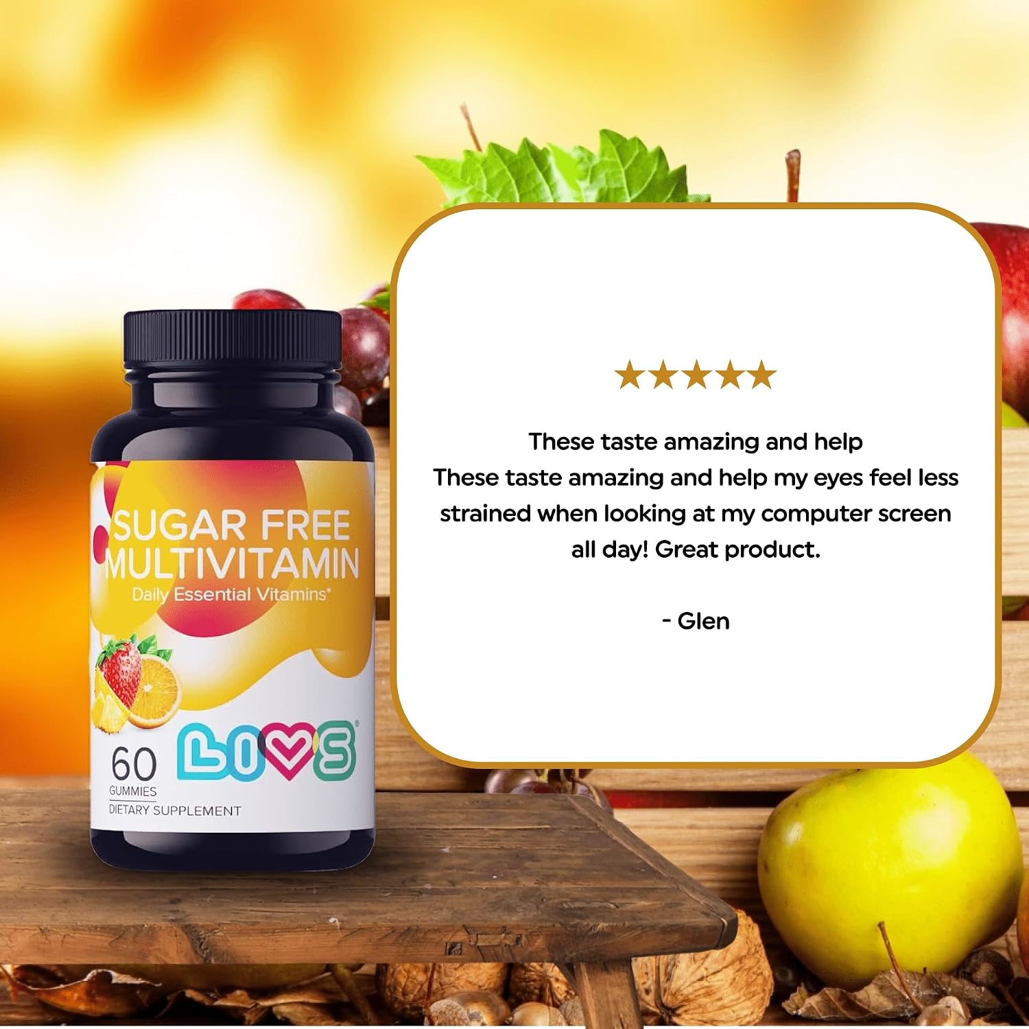 LIVS Multivitamínico en Gominolas sin Azúcar para Adultos y Niños – 60 Gomitas Veganas
