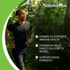 NaturesPlus Complejo D & K – 60 Comprimibles Sabor Bayas – Metabolismo del Calcio – Vegetariano, No-GMO, Sin Gluten, Sin Soja