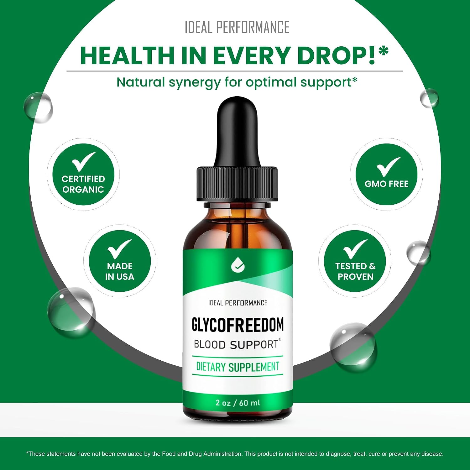 Glycofreedom Drops - Fórmula de Apoyo para la Sangre en Gotas, Máxima Potencia, Natural