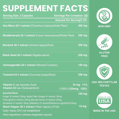 Grevol Complex Multimineral con Sea Moss, – Vitamina C: Contribuye al funcionamiento normal del sistema – Image 7