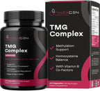 TMG Trimethylglycine con Complejo B Metilado - Suplemento de Betaina 500mg con Vitaminas B Metiladas para Apoyo a la Metilación - Vegano y No-GMO (1 Mes)