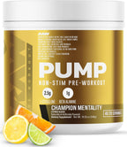 RAW Pump - Pre-Entreno Sin Estimulantes, Sabor Sandía (Watermelon), 40 Dosis