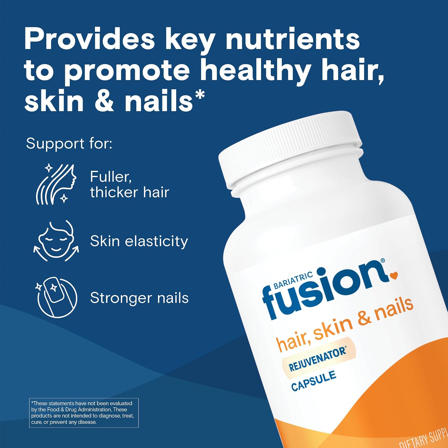 Bariatric Fusion ONE Per Day Rejuvenator - Vitaminas para Cabello, Piel y Uñas con Biotina, 120 Cápsulas