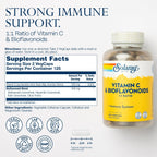 SOLARAY Vitamin C 500mg with Citrus Bioflavonoids - 250 Vegan Capsules
