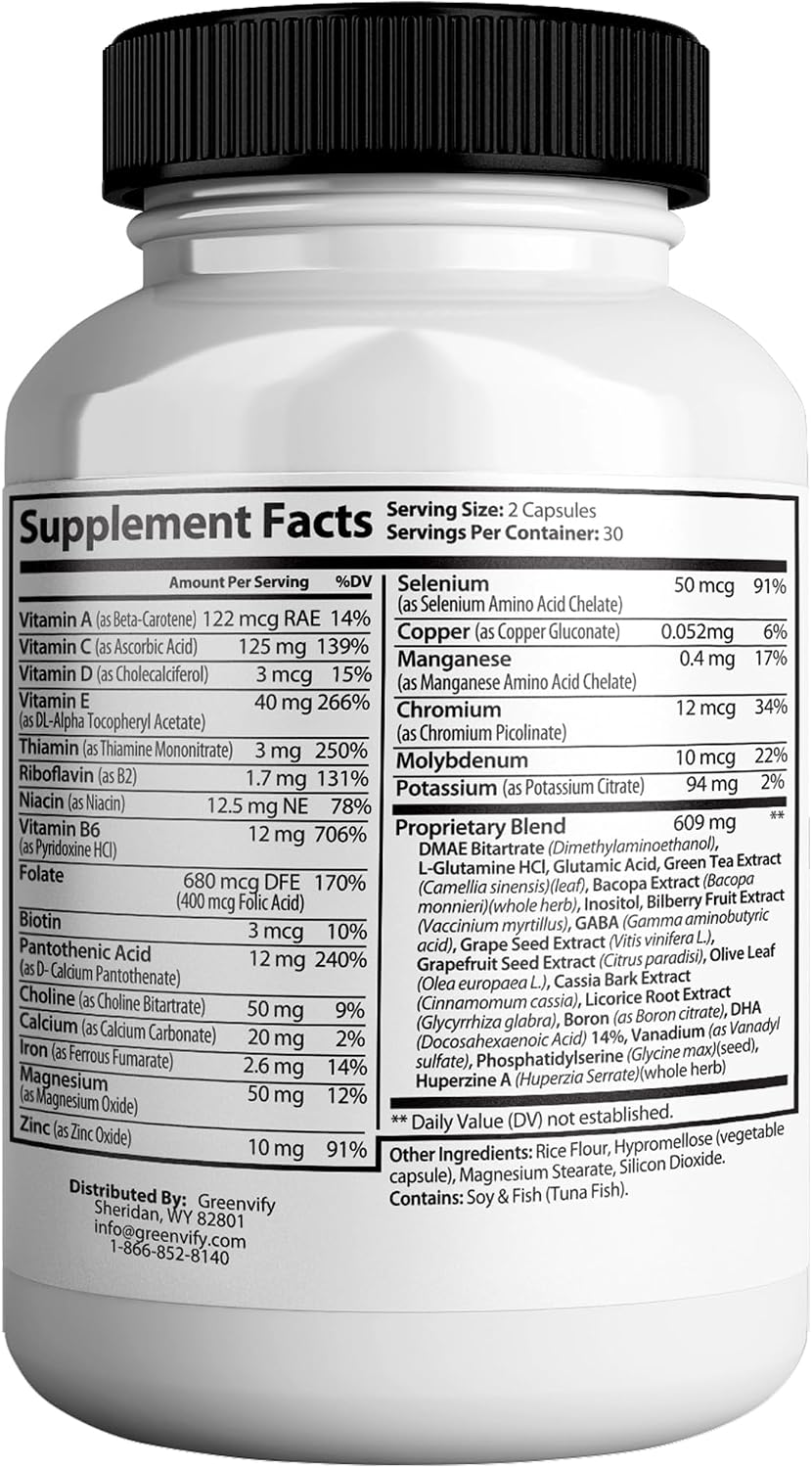 Neuro Zoom Max Extra Strength - Apoyo Cerebral con Ingredientes Herbales, 60 Cápsulas