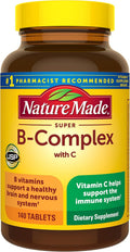 Nature Made Super B Complex with Vitamin C and Folic Acid, B Complex for Men and Women, 140 Tablets