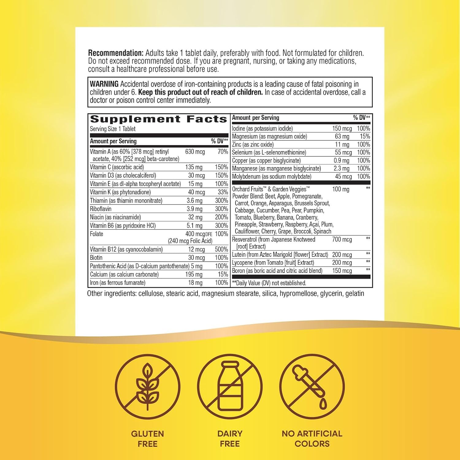 Nature's Way Alive! Multivitamínico Completo para Adultos, 60 Comprimidos