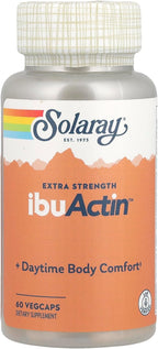 Solaray IbuActin Extra Strength – Suplemento Herbal para el Bienestar Muscular y Articular – Corteza de Sauce Blanco, Bromelina, Cúrcuma y Jengibre – 60 Cápsulas Vegetales