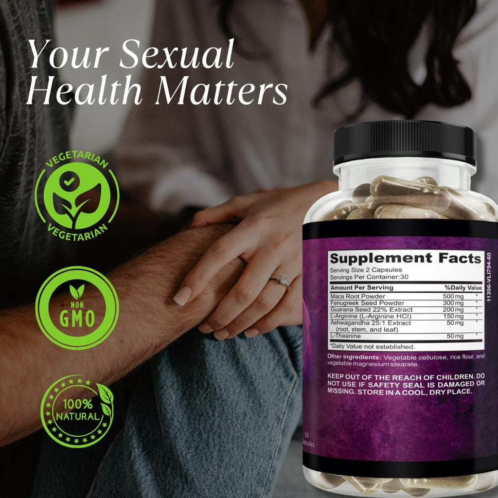 Crave – Potenciador del Deseo Femenino con Maca y Ashwagandha – 60 Cápsulas Veganas