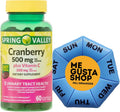 Spring Valley Cranberry 500mg Plus Vitamina C 200 mg - 60 Softgels con Pastillero