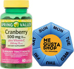 Spring Valley Cranberry 500mg Plus Vitamina C 200 mg - 60 Softgels con Pastillero