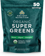 Ancient Nutrition SuperGreens en Polvo con Probióticos - Sabor Sandía Orgánica - 25 porciones (250g)