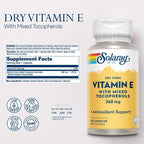 Solaray Vitamina E 400 UI (268mg) con Tocoferoles Mezclados - 50 Cápsulas
